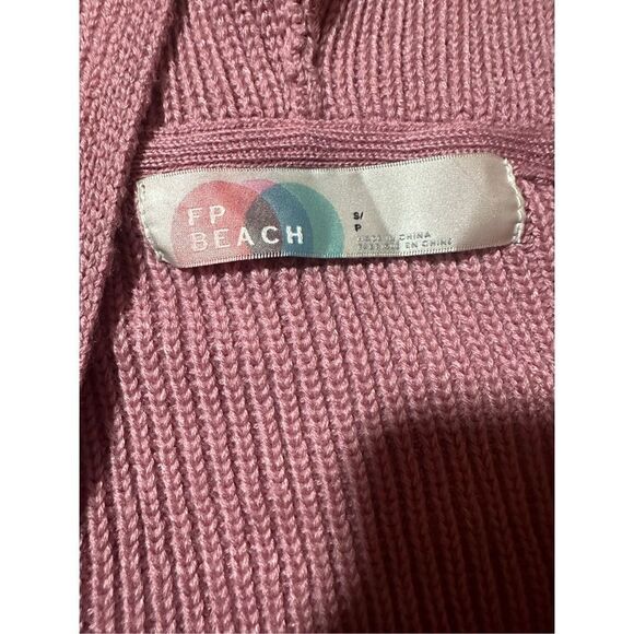 Free People Beach Claudia Sweater Knit Hooded Dress in Dusty Rose Sz S - Picture 5 of 11